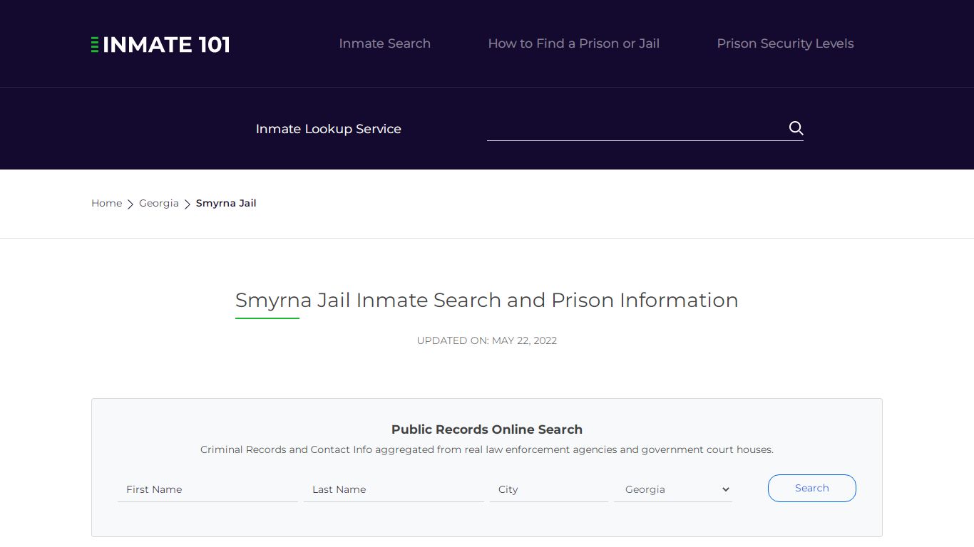 Smyrna Jail Inmate Search, Visitation, Phone no. & Mailing ...